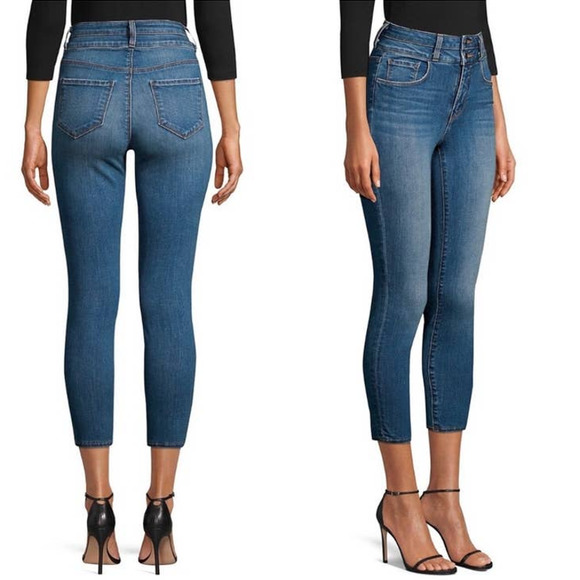 L'AGENCE Denim Jeans 29 Peyton High Rise Double Stacked Button Premium Blue Jean - Picture 1 of 16